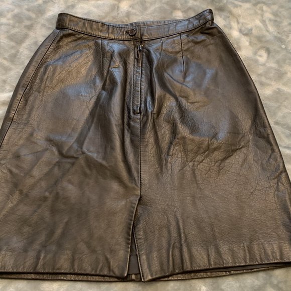 Black Leather Skirt by Contrasts - Picture 2 of 2